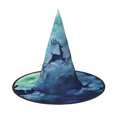 NDDCEDEW Weihnachtsmann-Druck, Halloween-Hüte, Hexen-Zauberer-Hüte für Feste, Cosplay NDDCEDEW Weihnachtsmann-Druck, Halloween-Hüte, Hexen-Zauberer-Hüte für Feste, Cosplay von NDDCEDEW