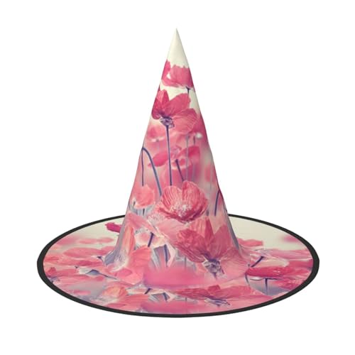 NDDCEDEW Wunderschöner Blumendruck Halloween Hüte Hexe Zauberer Hüte für Feste Cosplay von NDDCEDEW