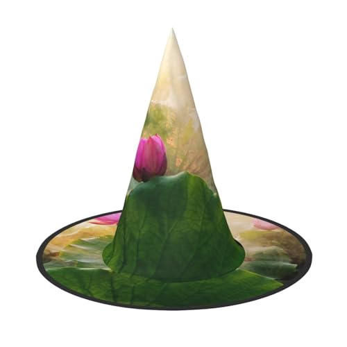 NDDCEDEW Wunderschöner Lotusblumen-Druck, Halloween-Hüte, Hexen-Zauberer-Hüte für Feste, Cosplay NDDCEDEW Wunderschöner Lotusblumen-Druck, Halloween-Hüte, Hexen-Zauberer-Hüte für Feste, Cosplay von NDDCEDEW
