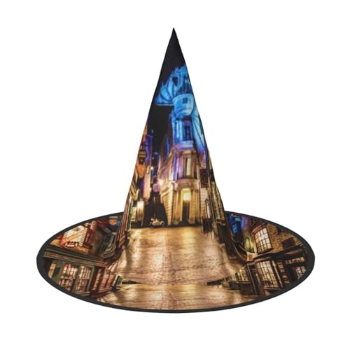 Straßennachtlandschaft Druck Halloween Hüte Hexe Zauberer Hüte für Feste Cosplay Straßennachtlandschaft Druck Halloween Hüte Hexe Zauberer Hüte für Feste Cosplay von NDDCEDEW