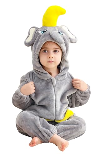 NEAWEALY Elefant Kostüm Baby Tier Pyjama Mädchen Jungen Schlafanzug Strampler Halloween Tier Faschingskostüm 6-12 Monate NEAWEALY Elefant Kostüm Baby Tier Pyjama Mädchen Jungen Schlafanzug Strampler Halloween Tier Faschingskostüm 6-12 Monate von NEAWEALY