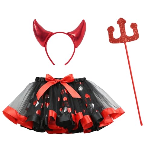 NEAWEALY Fledermaus Kostüm Kinder Mädchen Tüllrock Haarreif Magic Stick Halloween Karneval Kostüm Dunkelrot 6-8Y NEAWEALY Fledermaus Kostüm Kinder Mädchen Tüllrock Haarreif Magic Stick Halloween Karneval Kostüm Dunkelrot 6-8Y von NEAWEALY
