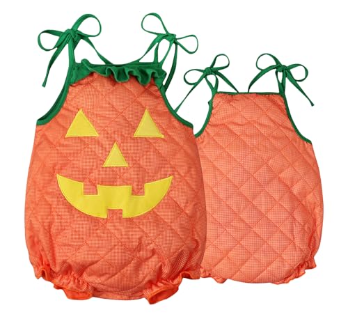 NEAWEALY Halloween Baby Set Mädchen Jungen Pumpkin Kleidung Kinder Kürbis Overall Kürbis Kostüme Cosplay Geistergesicht Kleidung Ärmelloses Strap Gelb 2-3Y NEAWEALY Halloween Baby Set Mädchen Jungen Pumpkin Kleidung Kinder Kürbis Overall Kürbis Kostüme Cosplay Geistergesicht Kleidung Ärmelloses Strap Gelb 2-3Y von NEAWEALY