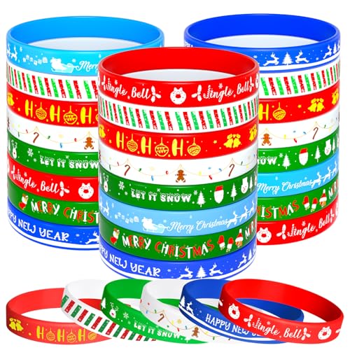 NEBURORA 48 Stück Weihnachts Silikonarmband in 8 Stilen, Gummiarmband mit Weihnachtsmuster für Weihnachtsfeier Dekoration NEBURORA 48 Stück Weihnachts Silikonarmband in 8 Stilen, Gummiarmband mit Weihnachtsmuster für Weihnachtsfeier Dekoration von NEBURORA