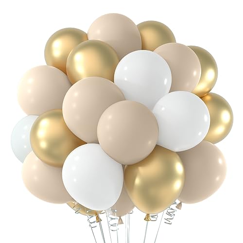 NEBURORA Weißem Sand und Gold Luftballons Girlandenbogen Set 60 Stück 12 Zoll Luftballons in Sand weiß und Metallic Gold für Geburtstags, Jubiläumsfeiern und Boho Hochzeitsfeiern NEBURORA Weißem Sand und Gold Luftballons Girlandenbogen Set 60 Stück 12 Zoll Luftballons in Sand weiß und Metallic Gold für Geburtstags, Jubiläumsfeiern und Boho Hochzeitsfeiern von NEBURORA