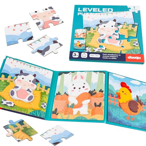 NEBURORA Magnetische Puzzle für Kleinkind, pädagogisches Reisespielzeug, Auto-Flugzeug-Aktivitäten für Kinder, 37-teiliges magnetisches Lernpuzzle für Roadtrips, Geburtstagsgeschenke für Kinder von NEBURORA