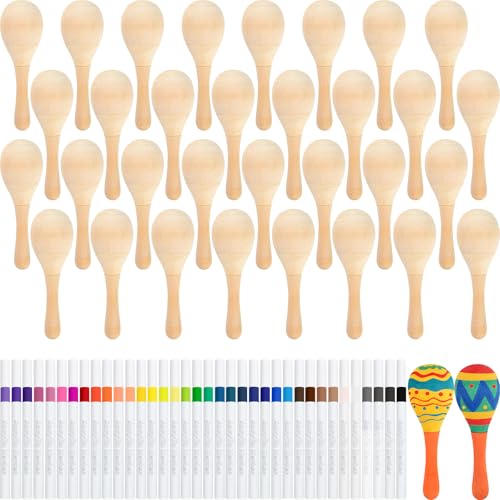 NEBURORA Mini-Maracas aus unbehandeltem Holz (6) von NEBURORA