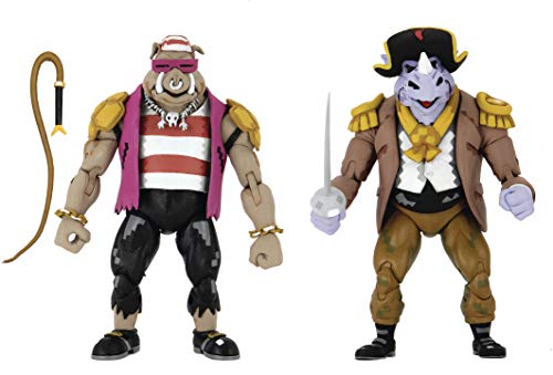 NECA - Figurine TMNT Tortues Ninja Turtles In Time - 2-Pack Pirate Rocksteady & Bebop 18cm - 0634482541760 von NECA