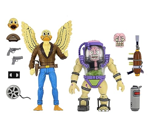 NECA Zubehör TMNT (Cartoon) – 7” Scale Action Figures – Ace Duck & Mutagen Man 2 Pack, Mehrfarbig von NECA