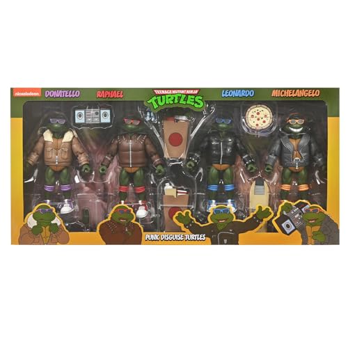 Pack 4 Punk Ninja Turtles Actionfiguren 18 cm von NECA