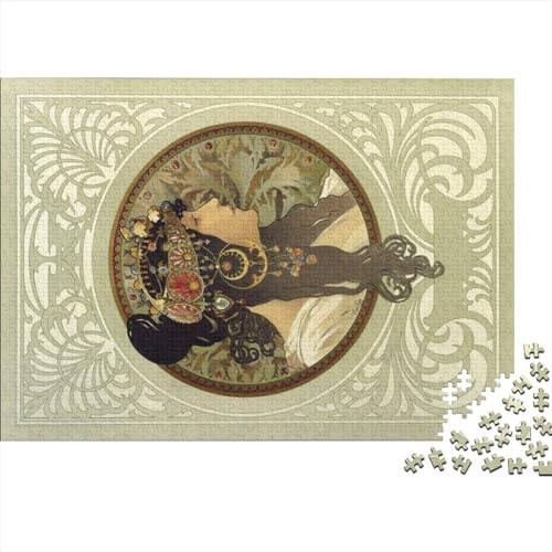 NEDLON Alphonse Maria Mucha Puzzle 1000 Teile, Karton, Jigsaw, Antik, Puzzle, 1 Set, 1 Stück, 1000 Teile, 1000, 1, 14+ Monate bis 11 Jahre, 75x50cm von NEDLON