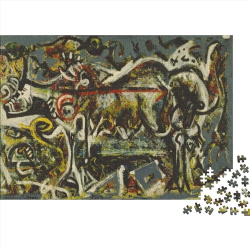 Jackson Pollock Kunst Puzzle Spielzeug, Museum Puzzles, Familienspiele Teenager Erwachsene, Geschenk-Idee, Lustige Puzzles, Gemälde Puzzles 500 Teile von NEDLON