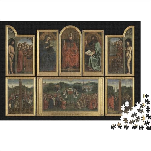Jan Van Eyck Gemälde Puzzle 500 Teile, Kunst Puzzle Für Erwachsene, Lustige Weltberühmte Gemälde Puzzle Erwachsene Anspruchsvoll,Impossible Puzzle,ideal Als Wandbild von NEDLON