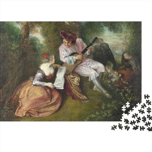Jean-Antoine Watteau Holz Gemälde Puzzle, 300-Teilige Kunst Puzzles, Geschicklichkeitsspiel, Für Erwachsene Museum Puzzles Piele Spielzeug Geschenk von NEDLON