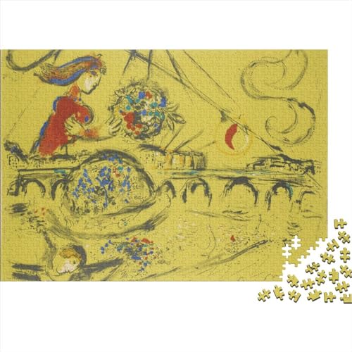 Marc Chagall Puzzle, Weltberühmte Gemälde Holzpuzzle, Kunst Puzzles 500 Teile, Gemälde Puzzle, Gehirntraining Spielzeug Für Kinder, Impossible Puzzle von NEDLON
