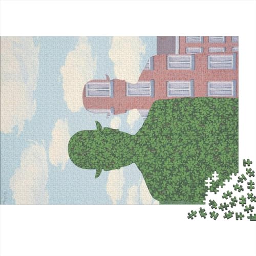 Rene Magritte Holz Puzzle 300 Teile Für Erwachsene, Impossible Puzzle, Farbenfrohes Legespiel,Geschicklichkeitsspiel Für Die Ganze Familie, Weltberühmte Gemälde Puzzel von NEDLON