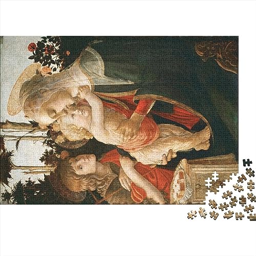 NEDLON Sandro Botticelli Kunst Puzzle Spielzeug, 1000 Teile, Klassisch, Jigsaw, Puzzle, 1 Set, 1000 Stück, Karton, 75x50cm, 14+ Jahre, Museum Puzzles, Geschenk-Idee, Familienspiele Teenager Erwachsene von NEDLON