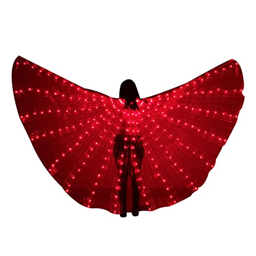 Led Wings Damen – Kostüm Led Dance Light Up Butterfly | Bauchtanz-Leuchtengel mit LED-Lichtern und Teleskopstäben, Bauchtänzerin-Kostüme für Erwachsene, fluoreszierende Regenbogen-Requisiten für Mädch von NEECS