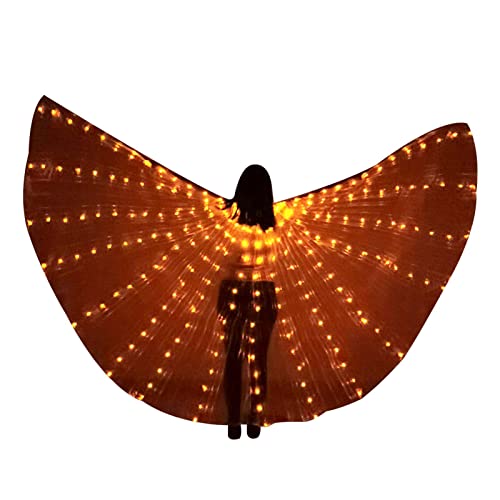 Led Wings Damen – Kostüm Led Dance Light Up Butterfly | Bauchtanz-Leuchtengel mit LED-Lichtern und Teleskopstäben, Bauchtänzerin-Kostüme für Erwachsene, fluoreszierende Regenbogen-Requisiten für Mädch von NEECS
