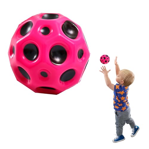 NEERIX Jump Ball,Space Moon Ball,7 cm Hohe Bounce Loch Ball Lavaball,Hohe Springender Gummiball,EIN Knallendes Geräusch Machen,für Kinder Party Geschenk,für Kinder Erwachsene(Rosa) von NEERIX