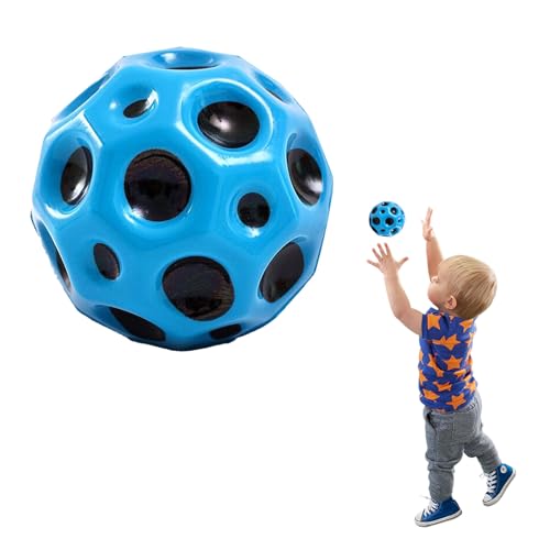 NEERIX Jump Ball,Space Moon Ball,7 cm Hohe Bounce Loch Ball Lavaball,Hohe Springender Gummiball,EIN Knallendes Geräusch Machen,für Kinder Party Geschenk,für Kinder Erwachsene(blau) von NEERIX