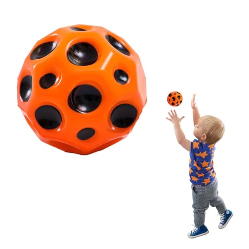 NEERIX Moon Ball, Jump Ball, Mini Bouncing Ball Toy, Mehrfarbig Space Sprungball, Space Jump Ball Moon Ball, Super High Bouncing Lightweight Springen Ball, Space Ball Für Kids Party Gift (orange) von NEERIX