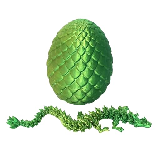 3D-gedruckter Drache im Ei, beweglicher Drache mit Kristall-Drachenei, bunter Perlglanz, bewegliche, flexible Gelenke, Drachenspielzeug, Dracheneier mit Drachen im Inneren, von NEFLUM