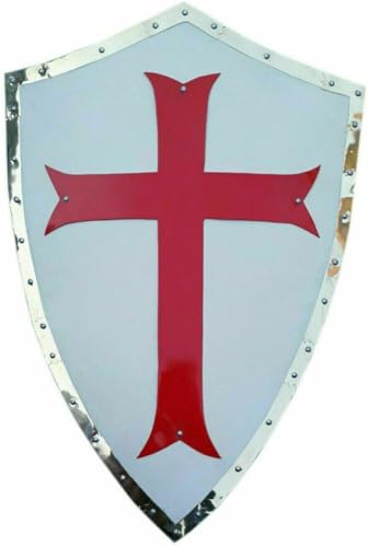 NEOARY Mittelalter Ritterschild Stahl Eisen Tempelkreuz Kreuzritter Krieger Cosplay LARP Rüstung Halloween Kostüm NEOARY Mittelalter Ritterschild Stahl Eisen Tempelkreuz Kreuzritter Krieger Cosplay LARP Rüstung Halloween Kostüm von NEOARY