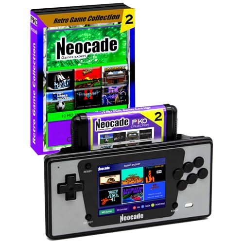 NEOCADE Retro-Spielkonsole für SEGA Mega Drive, Tragbare Pocket-Handheld-Konsole für Genesis MD, 12-1 MD-Spiele-Cartridges und 18 NES Spielen Eingebauten, 3,5" LCD-Bildschirm, 30fps, Auflösung 320x240 NEOCADE Retro-Spielkonsole für SEGA Mega Drive, Tragbare Pocket-Handheld-Konsole für Genesis MD, 12-1 MD-Spiele-Cartridges und 18 NES Spielen Eingebauten, 3,5" LCD-Bildschirm, 30fps, Auflösung 320x240 von NEOCADE