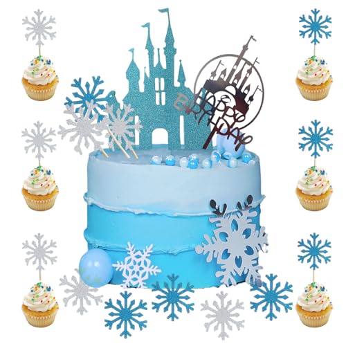 NEODTX Frozen Tortendeko 42 Stück Eiskönigin Happy Birthday Tortendeko Glitzer Blue Schloss Kuchen Deko,Silber Schneeflocken Muffin Cupcake Deko,für Kinder Mädchen,Hochzeitstorte Cake Topper NEODTX Frozen Tortendeko 42 Stück Eiskönigin Happy Birthday Tortendeko Glitzer Blue Schloss Kuchen Deko,Silber Schneeflocken Muffin Cupcake Deko,für Kinder Mädchen,Hochzeitstorte Cake Topper von NEODTX