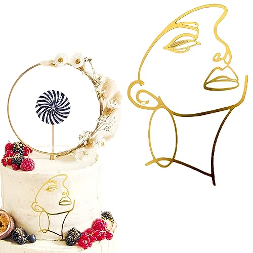 Neodtx Lady Face Cake Topper Acryl Gold Gesicht Geburtstag Tortendeko Mädchen Minimalistische Kunst Torten Deko Für Frau Braut Dusche Hochzeit Jubiläum Muttertag Party Kuchen Deko Nicht Essbar Neodtx Lady Face Cake Topper Acryl Gold Gesicht Geburtstag Tortendeko Mädchen Minimalistische Kunst Torten Deko Für Frau Braut Dusche Hochzeit Jubiläum Muttertag Party Kuchen Deko Nicht Essbar von NEODTX
