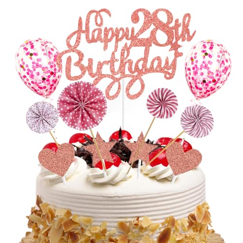 Neodtx Tortendeko 28. Geburtstag Mädchen,17 Stück Rosa Geburtstagsdeko Torte Für 28. Geburtstag Frau,Pink Happy Birthday Kuchen Dekoration Glitzer Cake Topper Geburtstag Geschenk Party Deko Neodtx Tortendeko 28. Geburtstag Mädchen,17 Stück Rosa Geburtstagsdeko Torte Für 28. Geburtstag Frau,Pink Happy Birthday Kuchen Dekoration Glitzer Cake Topper Geburtstag Geschenk Party Deko von NEODTX