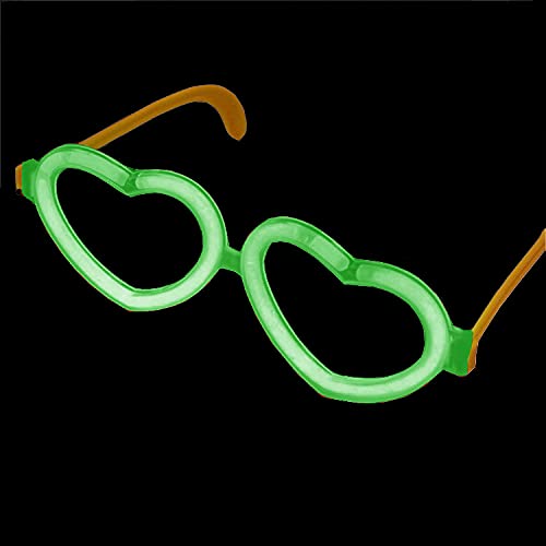 NEON FUN 10 x Knicklichter Herzbrillen | GRUEN | 8h | Geprüfte Qualität | Testurteil 1,4 sehr gut | Party Brillen, Menge:10 Stück von NEON FUN
