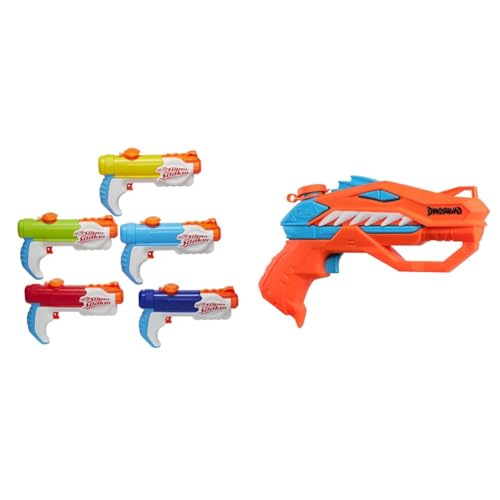 Der Nerf Super Soaker Piranha Multipack enthält 5 Piranha Wasserblaster & Nerf Super Soaker DinoSquad Raptor-Surge Water Blaster, Trigger-Fire Soakage for Outdoor Summer Water Games, Multicolor,F2795 Der Nerf Super Soaker Piranha Multipack enthält 5 Piranha Wasserblaster & Nerf Super Soaker DinoSquad Raptor-Surge Water Blaster, Trigger-Fire Soakage for Outdoor Summer Water Games, Multicolor,F2795 von NERF