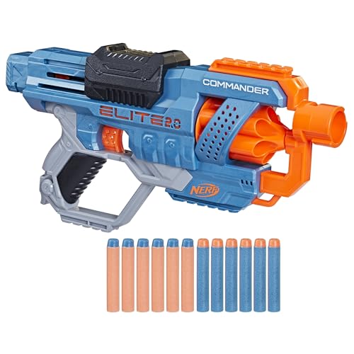 MELARQT Nerf Elite 2.0 Commander RD-6 Blaster, 12 offizielle Dartpfeile, drehbare Trommel, Taktische Schienen, Barrel und Stockbefestigungspunkte MELARQT Nerf Elite 2.0 Commander RD-6 Blaster, 12 offizielle Dartpfeile, drehbare Trommel, Taktische Schienen, Barrel und Stockbefestigungspunkte von NERF