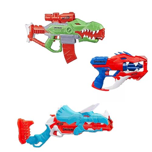 NERF - DinoSquad Raptor-Slash & DinoSquad Rex-Rampage & DinoSquad Tricerablast Dreier-Pack-Combo von NERF