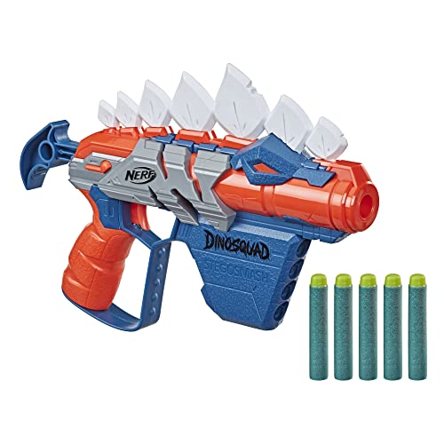 NERF DinoSquad Stegosmash Dart Blaster, 4-Dart Storage, Pull-Back Priming Handle, 5 Official Darts, Dinosaur Design, Stegosaurus Spikes NERF DinoSquad Stegosmash Dart Blaster, 4-Dart Storage, Pull-Back Priming Handle, 5 Official Darts, Dinosaur Design, Stegosaurus Spikes von NERF