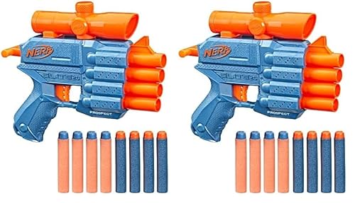 NERF Elite 2.0 Commander RD-6 Blaster, 12 Darts, 6-Dart Rotationstrommel, Tactical Rail Steckschienen, Befestigungspunkte, Mehrfarbig, 6.7 x 36.2 x 24.1 cm, für Jungen und Mädchen (Packung mit 2) von NERF
