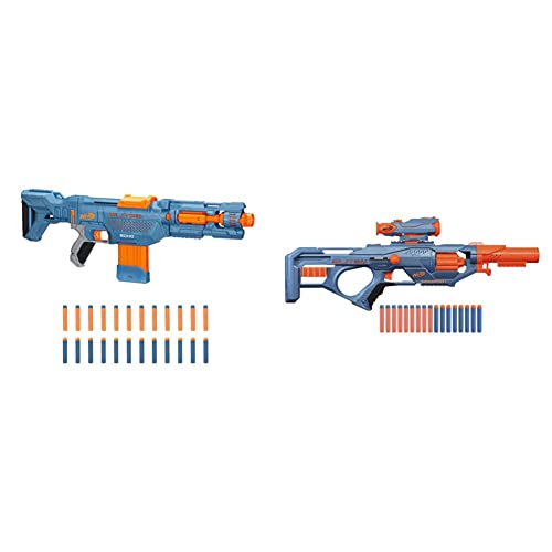 NERF Elite 2.0 Echo CS-10 Blaster – 24 NERF Darts, 10-Dart Clip-Magazin, 4 Tactical Rails & Elite 2.0 Eaglepoint RD-8 Blaster, 8-Dart Trommel, 16 Nerf Darts, Bolzen von NERF