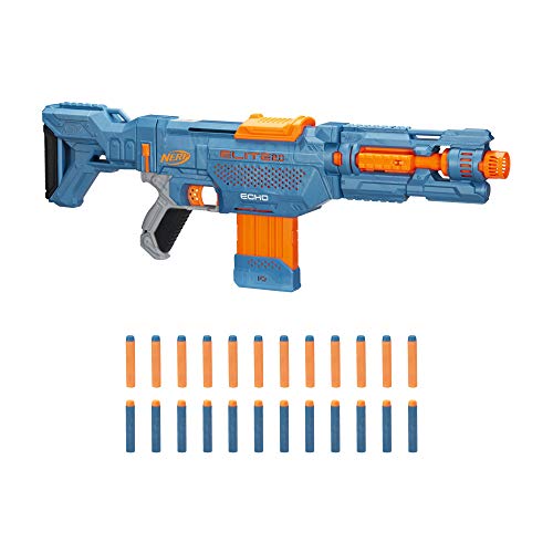NERF Elite 2.0 Echo CS-10 Blaster – 24 offizielle Darts, 10-Dart-Clip, abnehmbare Stock- und Barrel-Verlängerung, 5 Taktische Schienen von NERF