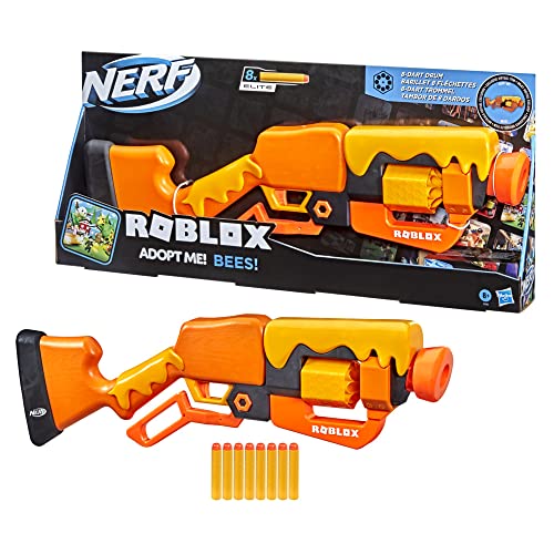 NERF Roblox Adopt Me!:Bees! Lever Action Dart Blaster, Rotierende 8-Dart Trommel, 8 Elite Darts, Code zum Freischalten virtueller Gegenstände im Spiel NERF Roblox Adopt Me!:Bees! Lever Action Dart Blaster, Rotierende 8-Dart Trommel, 8 Elite Darts, Code zum Freischalten virtueller Gegenstände im Spiel von NERF