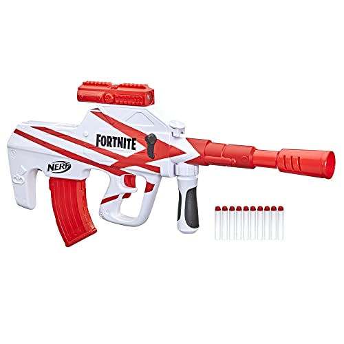 NERF Fortnite B-AR Motorized Dart Blaster -- Fortnite Converge Wrap, Motorized 10-Dart Blasting, 10-Dart Clip, 10 Official Elite Darts von NERF