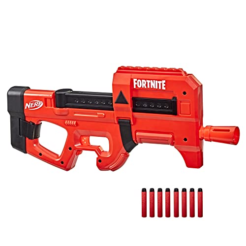 Nerf Fortnite Compact SMG motorisierter Blaster, Ultrarot-Tarnung, 8-Dart Magazin, 8 Nerf Elite Darts aus Schaumstoff von NERF