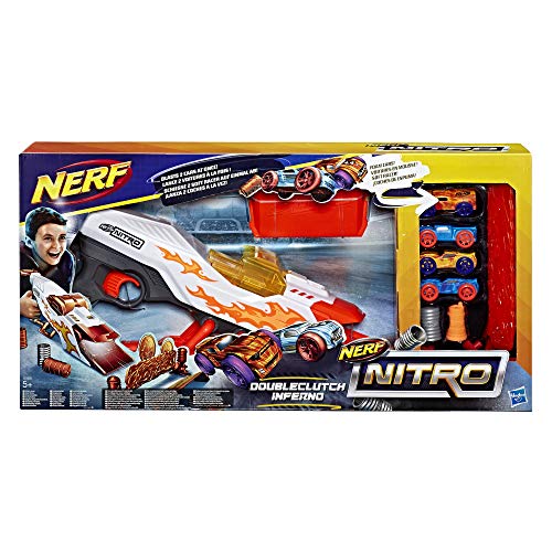 NERF Hasbro Nitro E0858EU4 Doubleclutch Inferno, Fahrzeugblasterset Multicolour von NERF