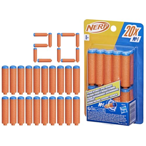 Nerf N Series N1 Darts 20x, zusätzliche Darts für High Performance Blaster der Nerf N Serie mit hoher Treffgenauigkeit und Reichweite, für Jungen und Mädchen von Nerf