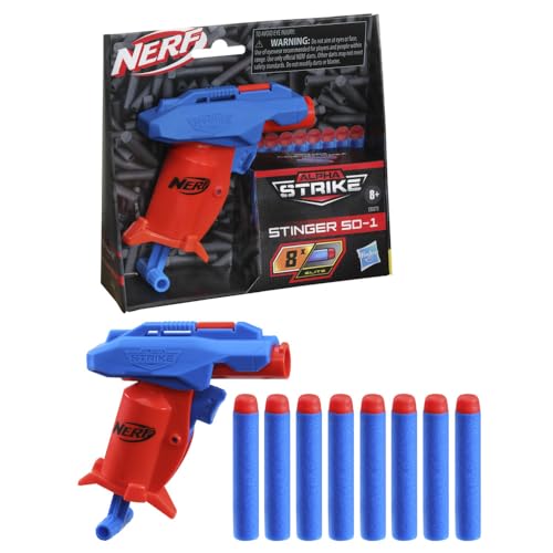 Nerf Alpha Strike Stinger SD-1 Blaster, Single-Fire, Pull-Back Priming Handle 8 Official Elite Darts Easy Load-Prime-Fire, mehrfarbig Nerf Alpha Strike Stinger SD-1 Blaster, Single-Fire, Pull-Back Priming Handle 8 Official Elite Darts Easy Load-Prime-Fire, mehrfarbig von Hasbro