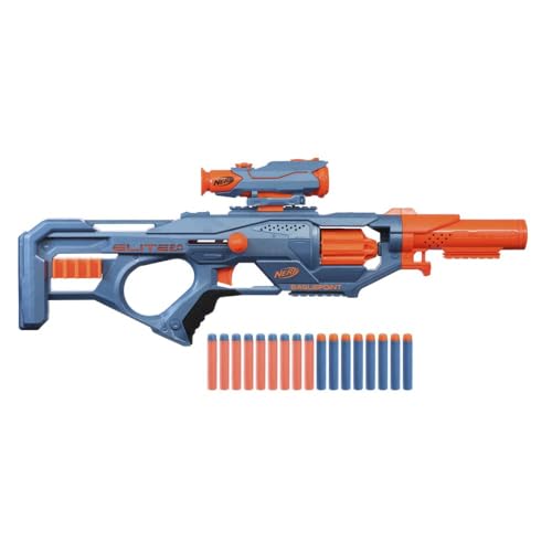 Nerf Elite 2.0 Eaglepoint RD-8 Blaster, 8-Dart Trommel, abnehmbares Fernrohr und Abnehmbarer Lauf, mit 16 Nerf Darts und Bolzen, 27 Meter Schussweite, für Jungen und Mädchen Nerf Elite 2.0 Eaglepoint RD-8 Blaster, 8-Dart Trommel, abnehmbares Fernrohr und Abnehmbarer Lauf, mit 16 Nerf Darts und Bolzen, 27 Meter Schussweite, für Jungen und Mädchen von NERF
