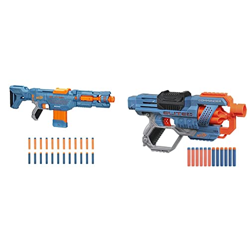 Nerf Elite 2.0 Echo CS-10 Blaster – 24 Nerf Darts, 10-Dart Clip-Magazin, 4 Tactical Rails & Elite 2 Commander RD-6 Blaster, 12 Nerf Darts, 6-Dart Rotationstrommel, 6.7 x 36.2 x 24.1 cm von Hasbro