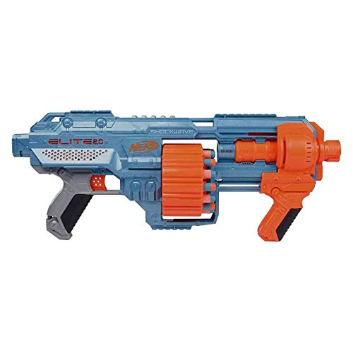 Nerf Elite 2.0 Shockwave RD-15 Blaster, 30 Nerf Darts, 15-Dart Rotationstrommel, Schnellfeuer mit Pump-Action, mit Erweiterungsoptionen von NERF