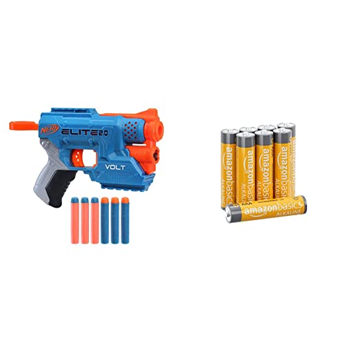 Nerf Elite 2.0 Volt SD-1 Blaster – 6 Nerf Darts, Ziel-Lichtstrahl, 2-Dart Aufbewahrung, 2 Tactical Rail Steckschienen & Amazon Basics AAA-Alkalibatterien, leistungsstark, 1,5 V, 8 Stück Nerf Elite 2.0 Volt SD-1 Blaster – 6 Nerf Darts, Ziel-Lichtstrahl, 2-Dart Aufbewahrung, 2 Tactical Rail Steckschienen & Amazon Basics AAA-Alkalibatterien, leistungsstark, 1,5 V, 8 Stück von NERF